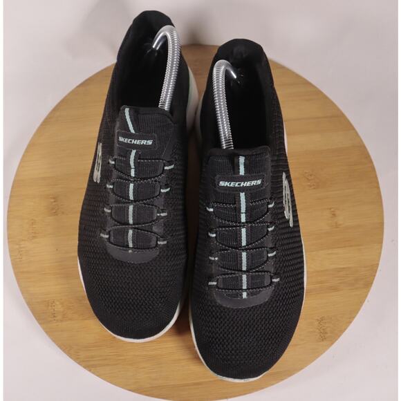 Skechers Summits Cool Classic Walking Sneakers Shoes Women 9 Black Blue - Picture 5 of 15